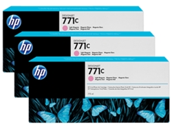 Pack de Ahorro de 3 Cartuchos de Tinta Original HP 771C  Magenta Claro B6Y35A  para DesignJet Z6200