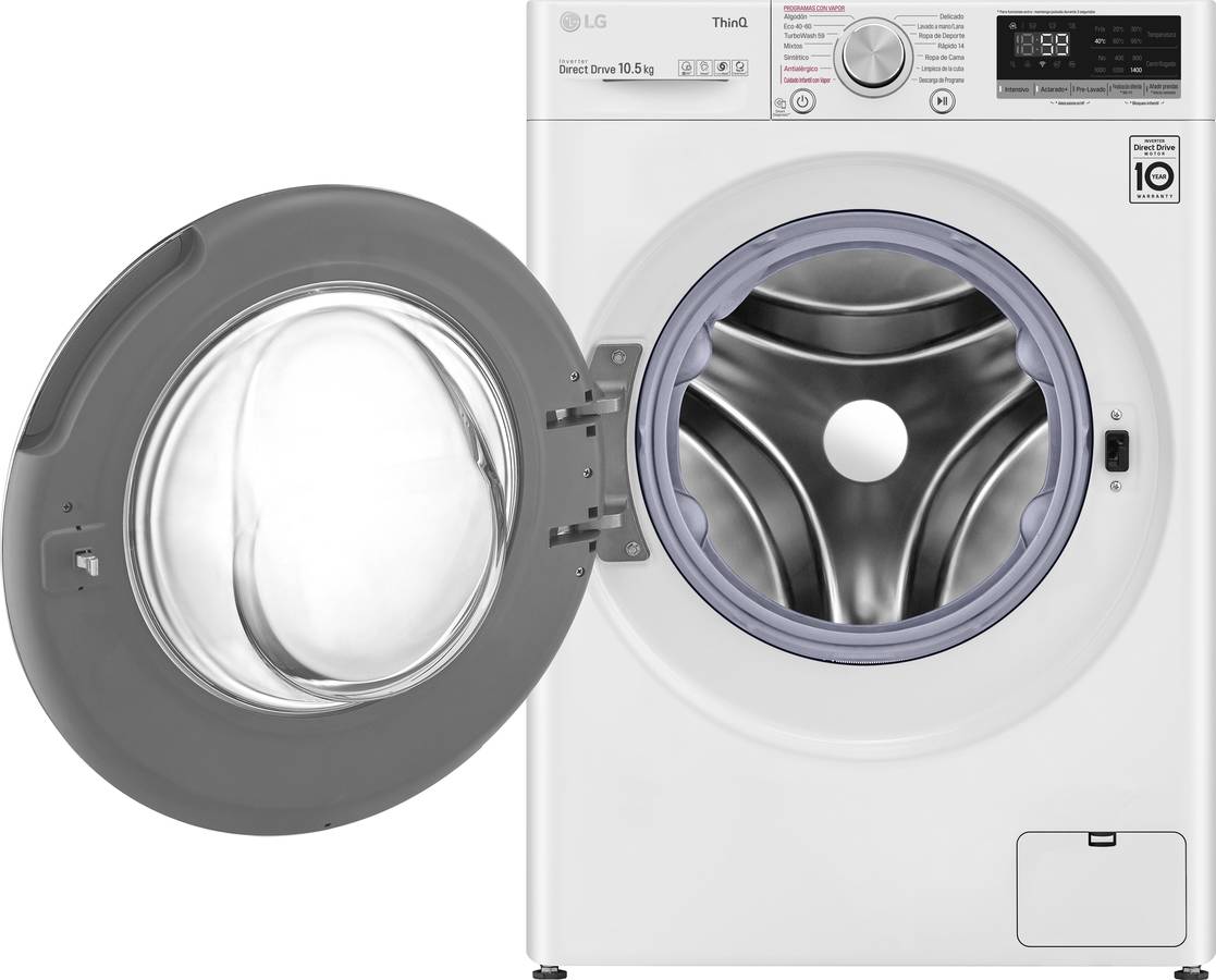 Lavadora LG F4WV5010S0W (10.5 kg - 1400 rpm - Blanco)