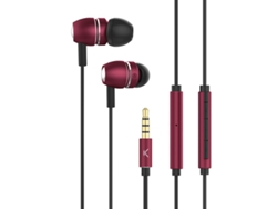 Auriculares con cable KSIX Go&Play Sky Aluminio (In ear - Micrófono - Rojo)