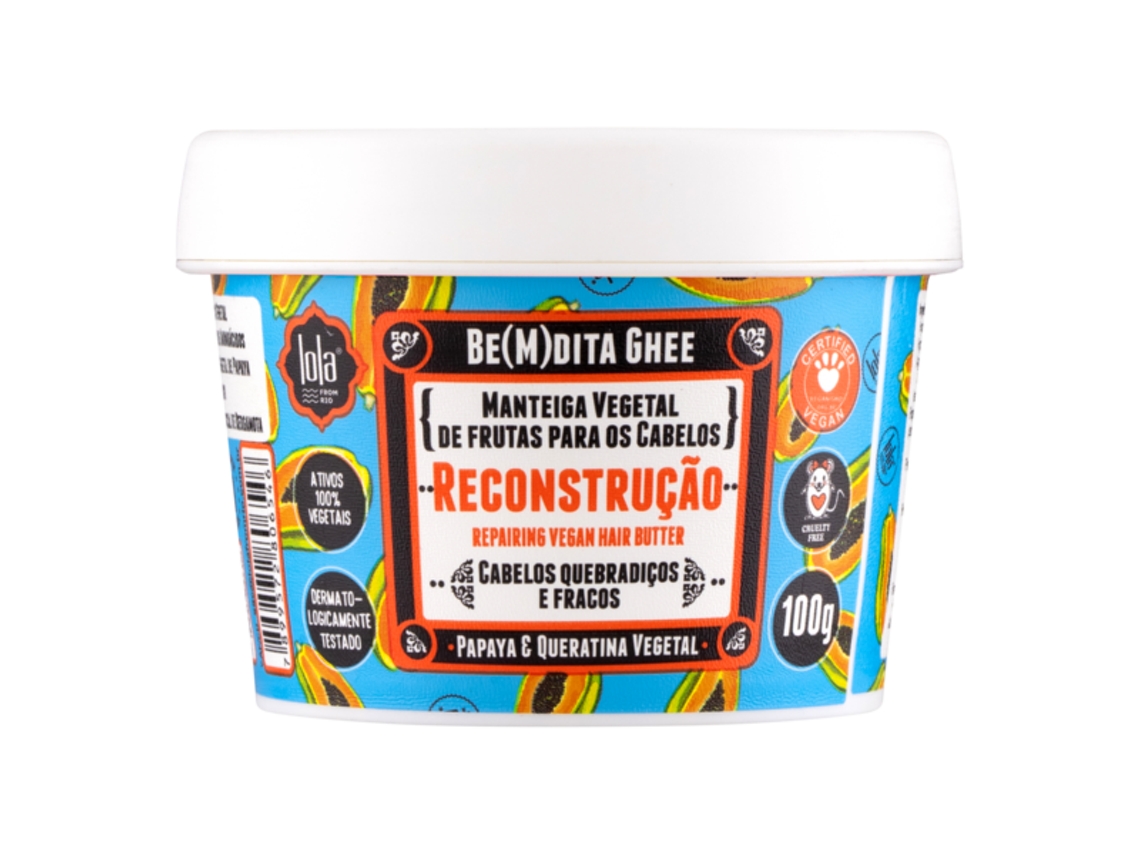 Mascarilla LOLA COSMETICS Reconstrucción Be(m)dita Ghee Papaya y Queratina Vegetal (100 gr)