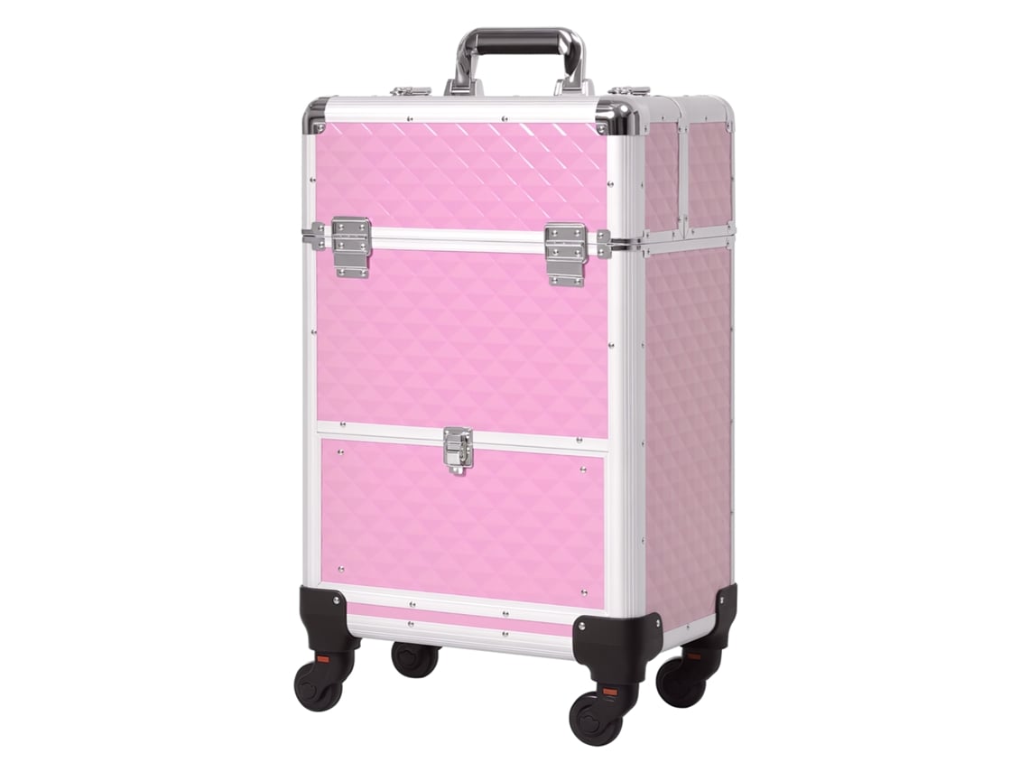 Maletín de Maquillaje Profesional con Ruedas HOMCOM para Viaje y Trabajo (34x25x62 cm)