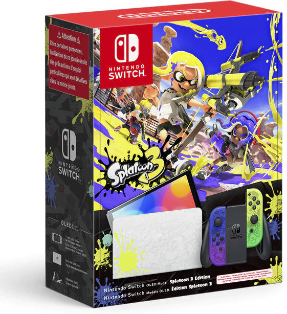 Consola Nintendo Switch OLED Splatoon 3 (Limited Edition - 64 GB - Blanca)