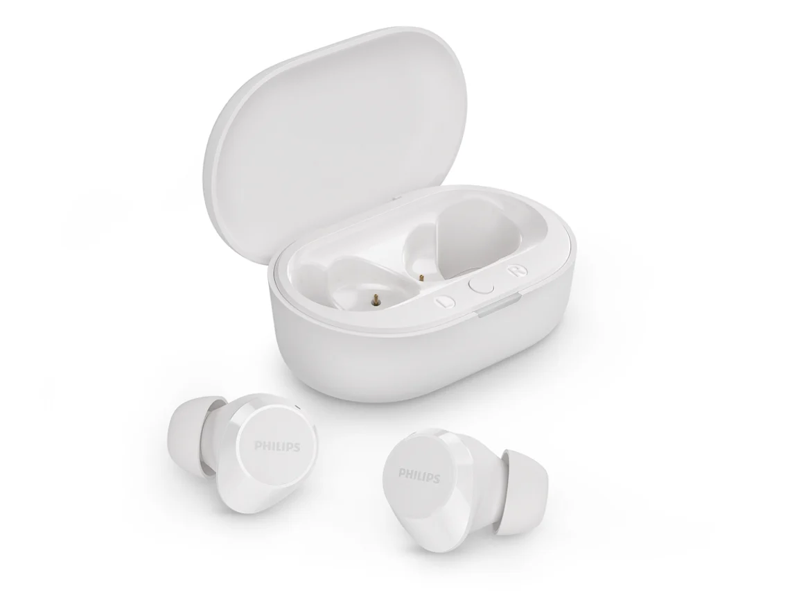 Auriculares Bluetooth True Wireless PHILIPS TAT1209WT (In Ear - Micrófono - Noise Cancelling - Blanco)