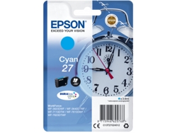 Cartucho de tinta original EPSON 27, Despertador 3,6 ml, Cian, C13T27024012, T2702