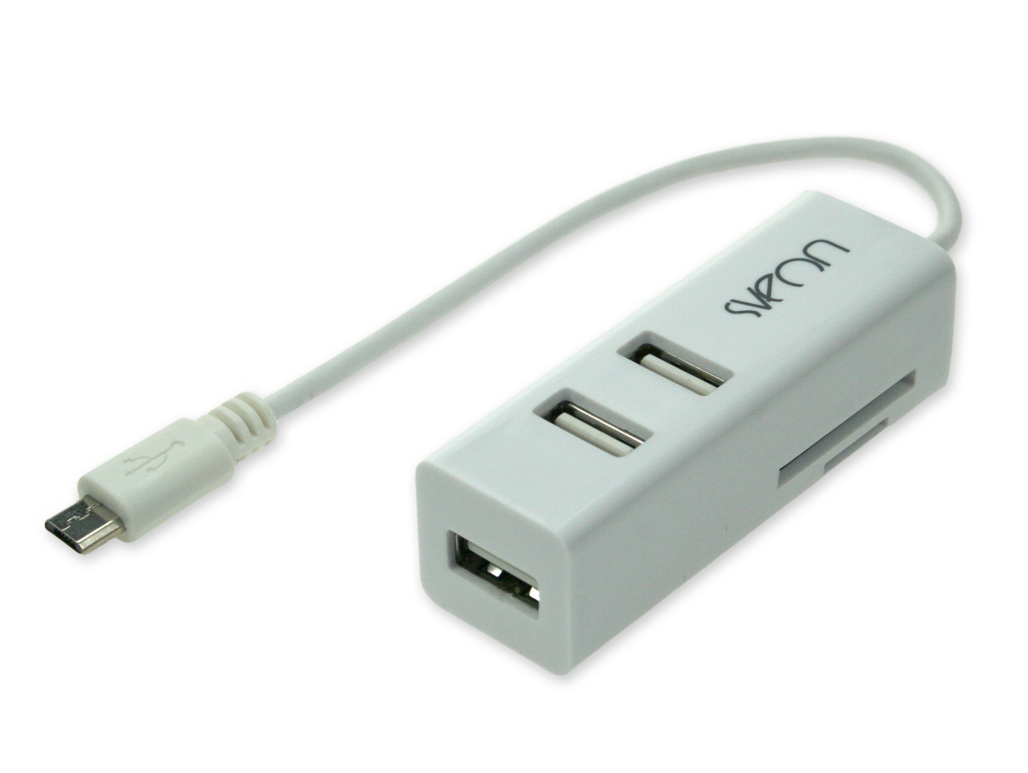HUB SVEON Micro USB OTG 3 Puertos+Lector Tarjeta
