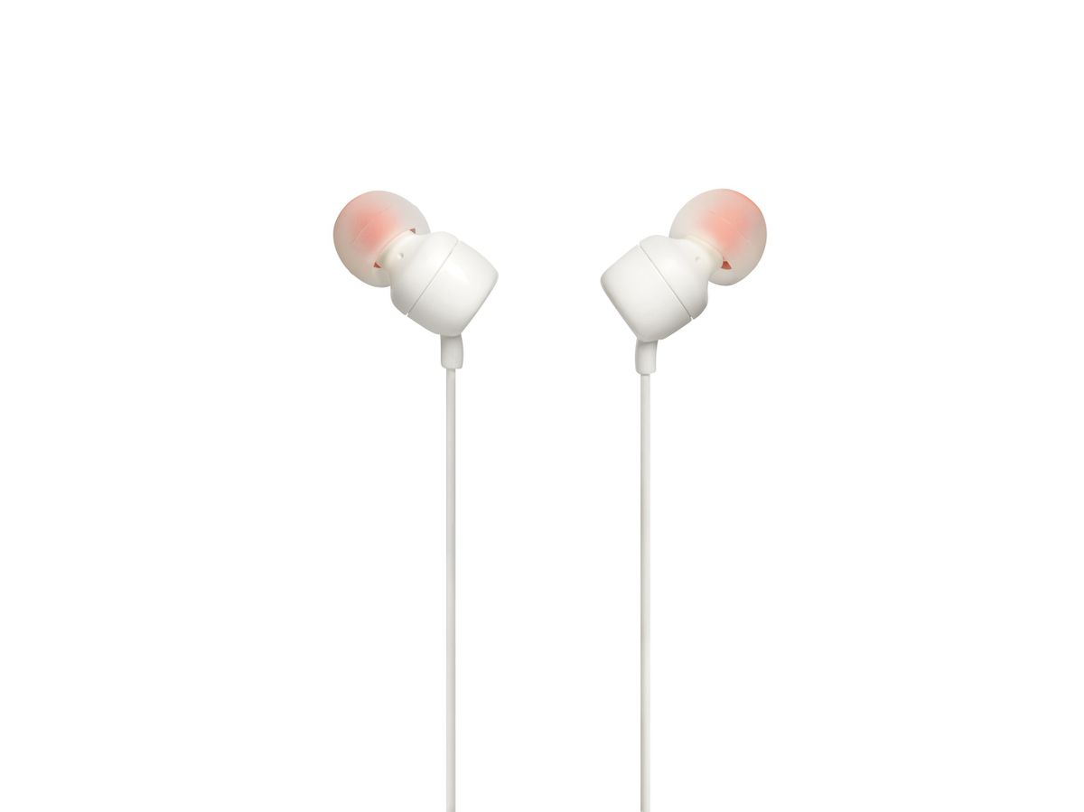 Auriculares Bluetooth JBL T110 (In ear - Micrófono - Atiende llamadas - Blanco)