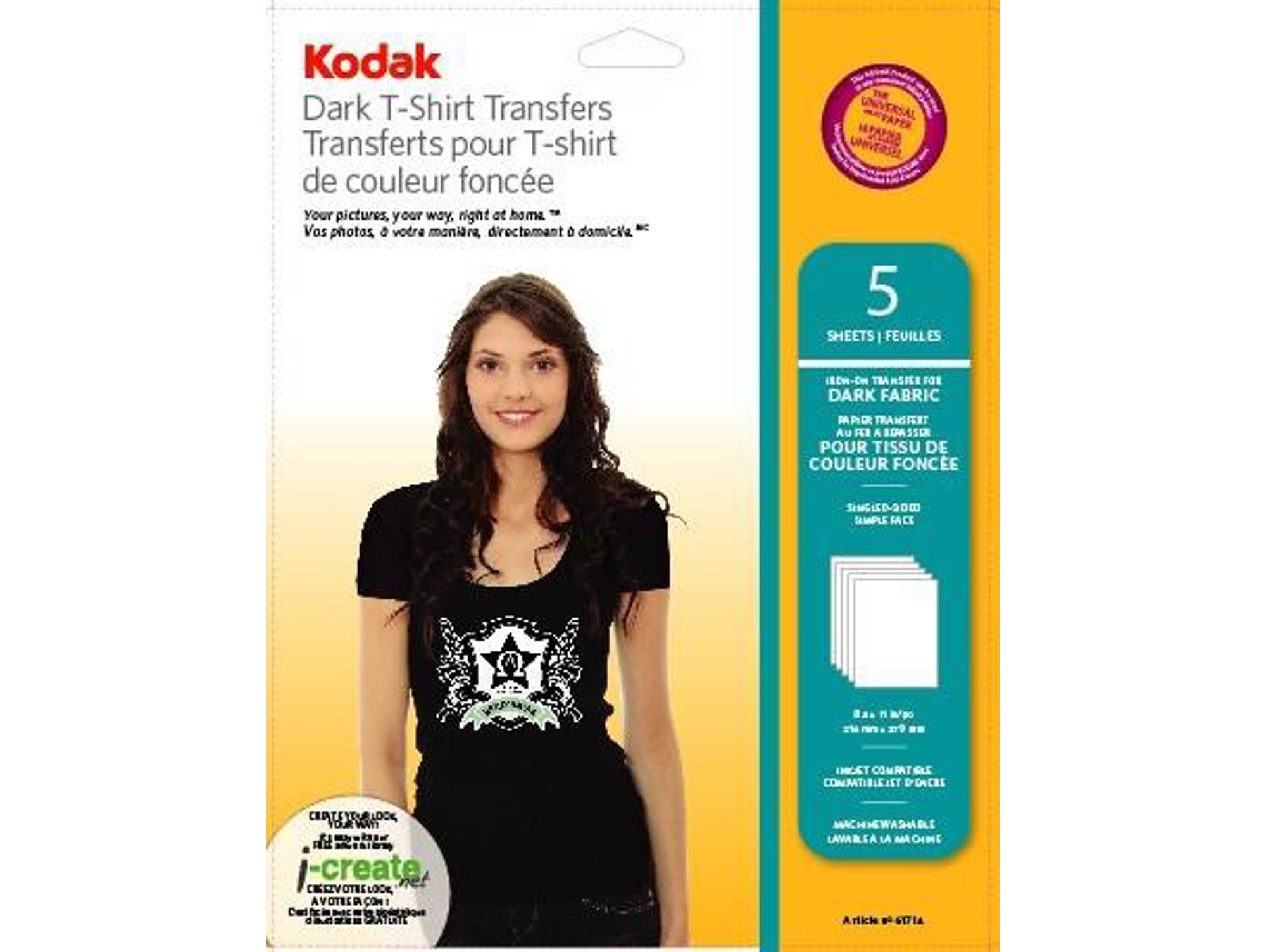 Papel KODAK Transfer tejidos ESCURO A4/5