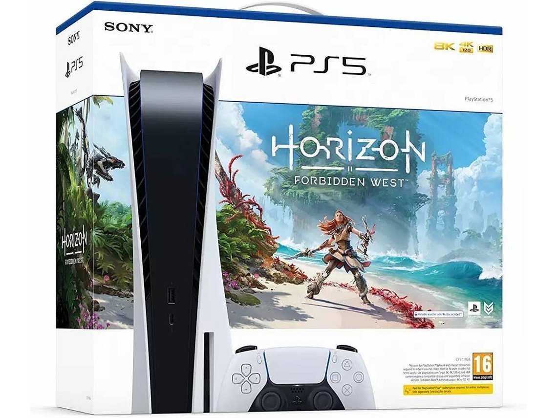 Consola PS5 (825GB) + Juego PS5 Horizon Forbidden West (Formato Digital) |  Worten Canarias