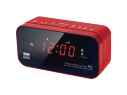 Radio Despertador NEW ONE CR-120R (Rojo - Analógico - FM - Corriente - Alarma Doble - Función Snooze)