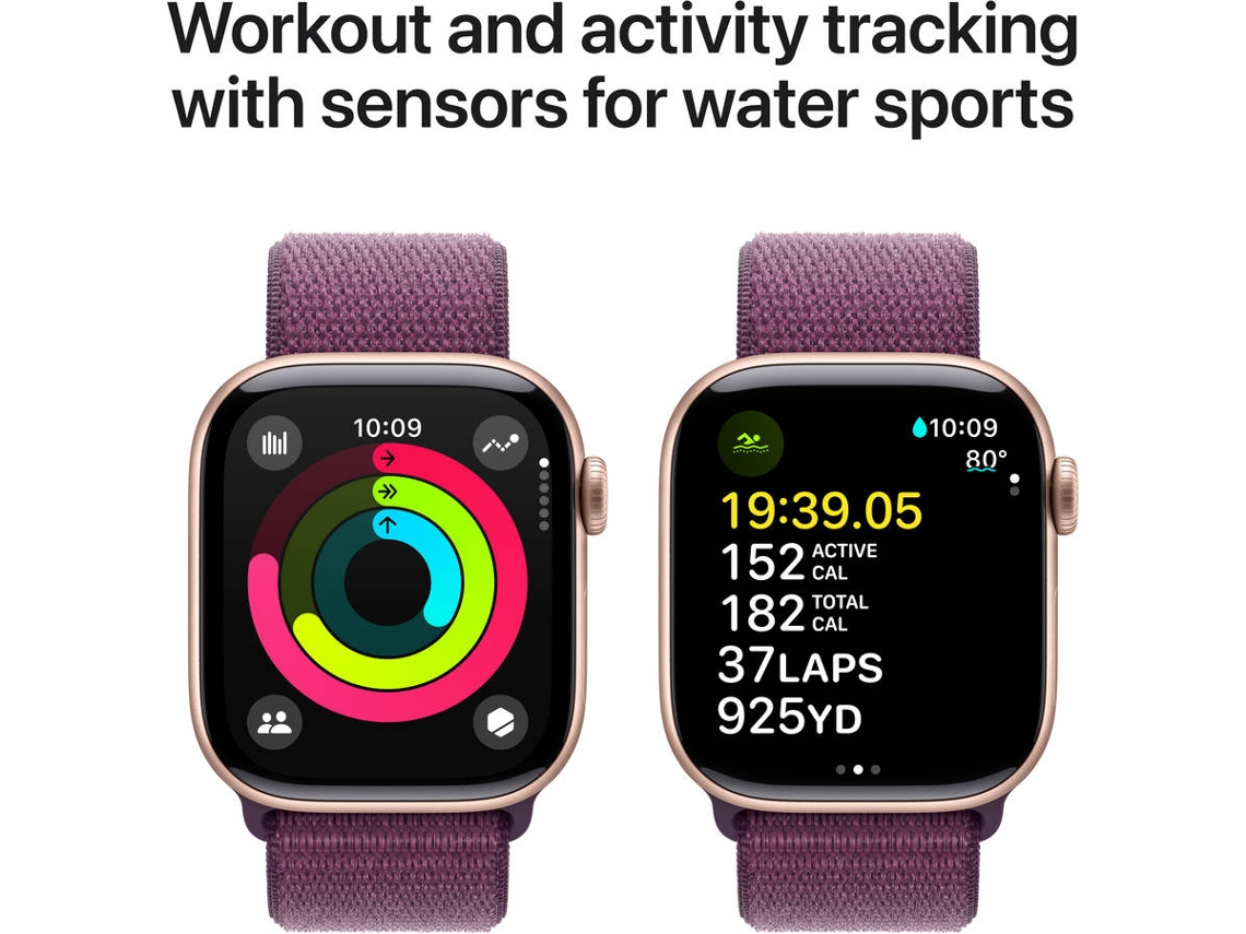 APPLE Watch Series 10 GPS 42mm Aluminio Oro Rosa con Correa Loop Deportiva Ciruela Worten Canarias