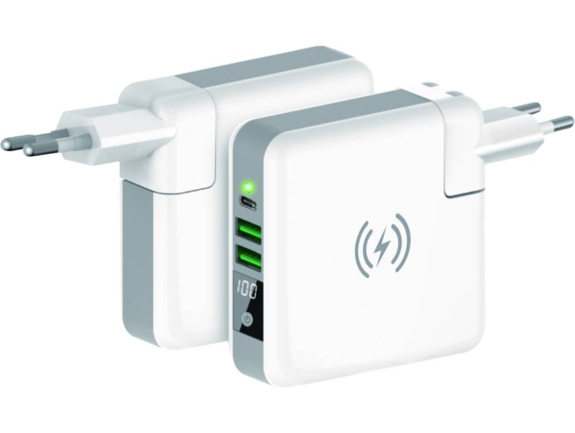 Powerbank KSIX Travelling Charging 4in1 blanco