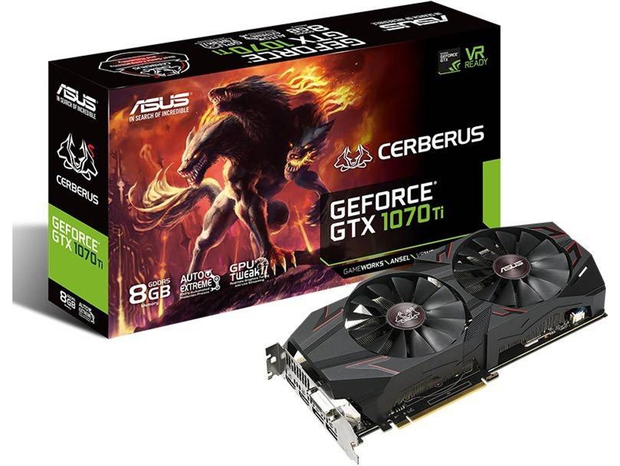 Tarjeta Gráfica ASUS GTX 1070TI-A8G Cerberus