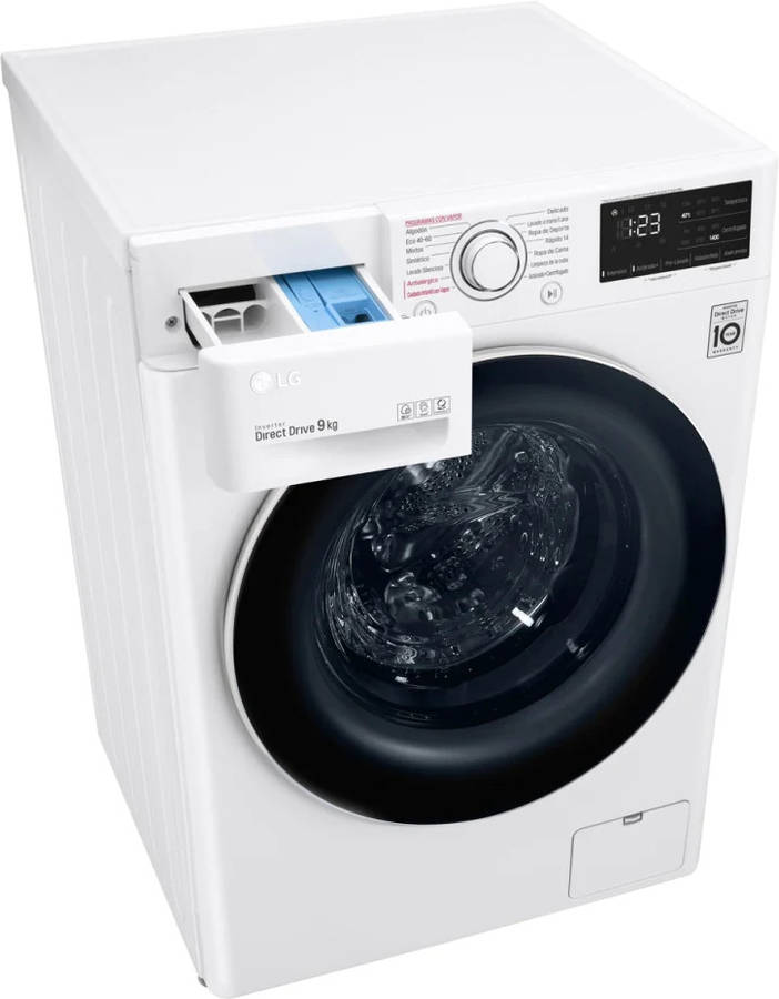 Lavadora LG F4WV3209S0W (9 kg - 1400 rpm - Blanco)