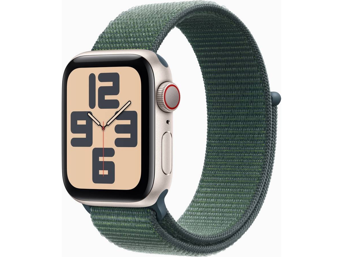 APPLE Watch SE 2024 GPS + Cellular 40mm Aluminio Blanco Estrella con Correa Deportiva Verde Lago