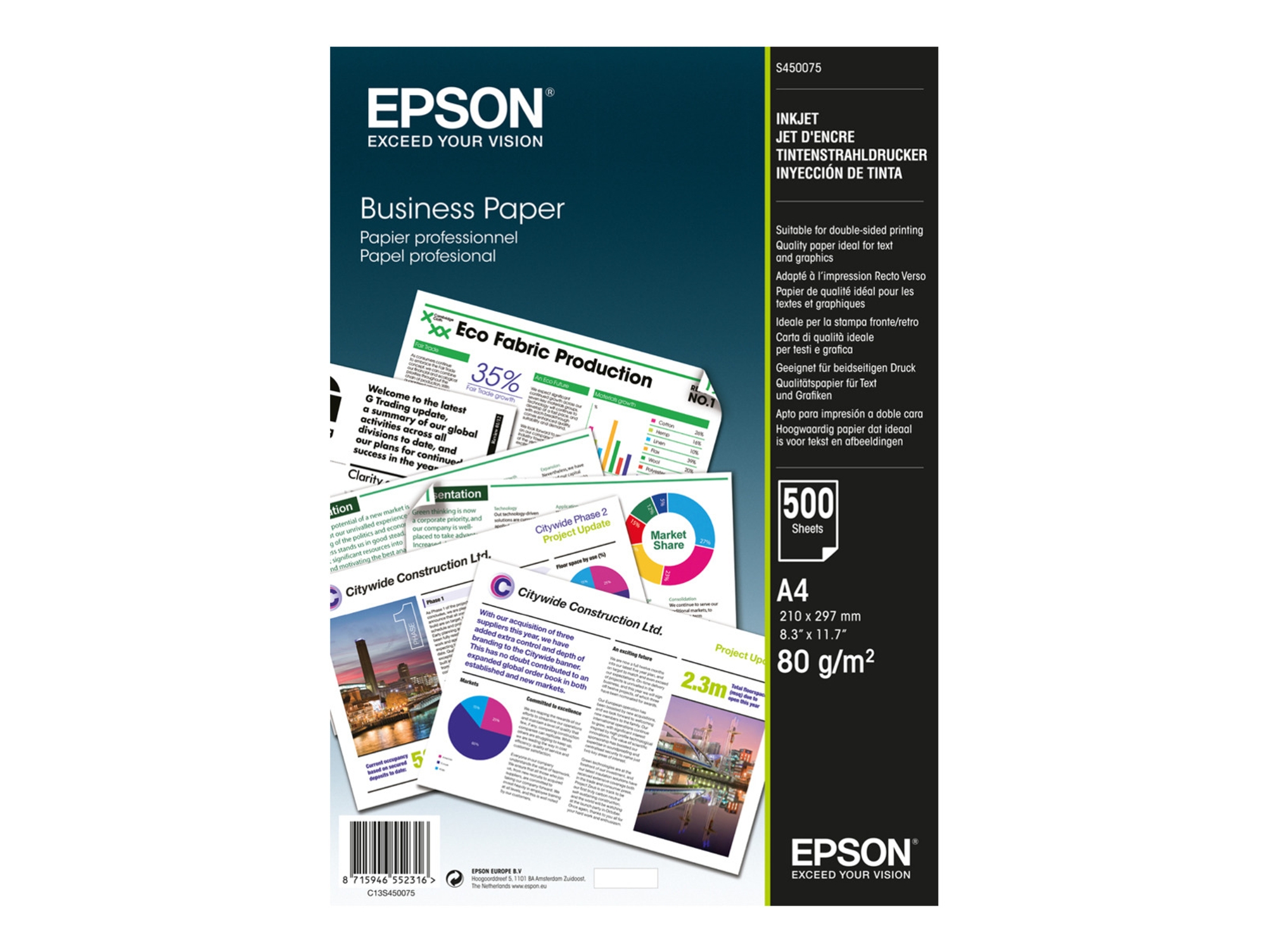 Papel EPSON 500 Hojas Profesional 80 g/m2
