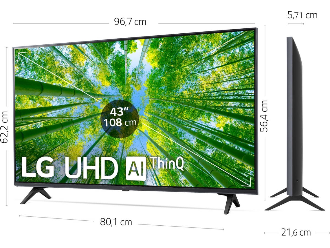 TV LG 43UQ80006LB (LED - 43'' - 109 cm - 4K Ultra HD - Smart TV)
