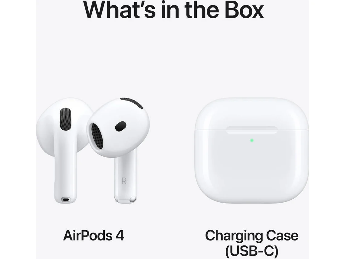 Airpods 4 APPLE (In Ear - Micrófono - Blanco) | Worten Canarias