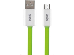 Cable SBS Metálico (USB - MicroUSB - 1.5 m - Verde)