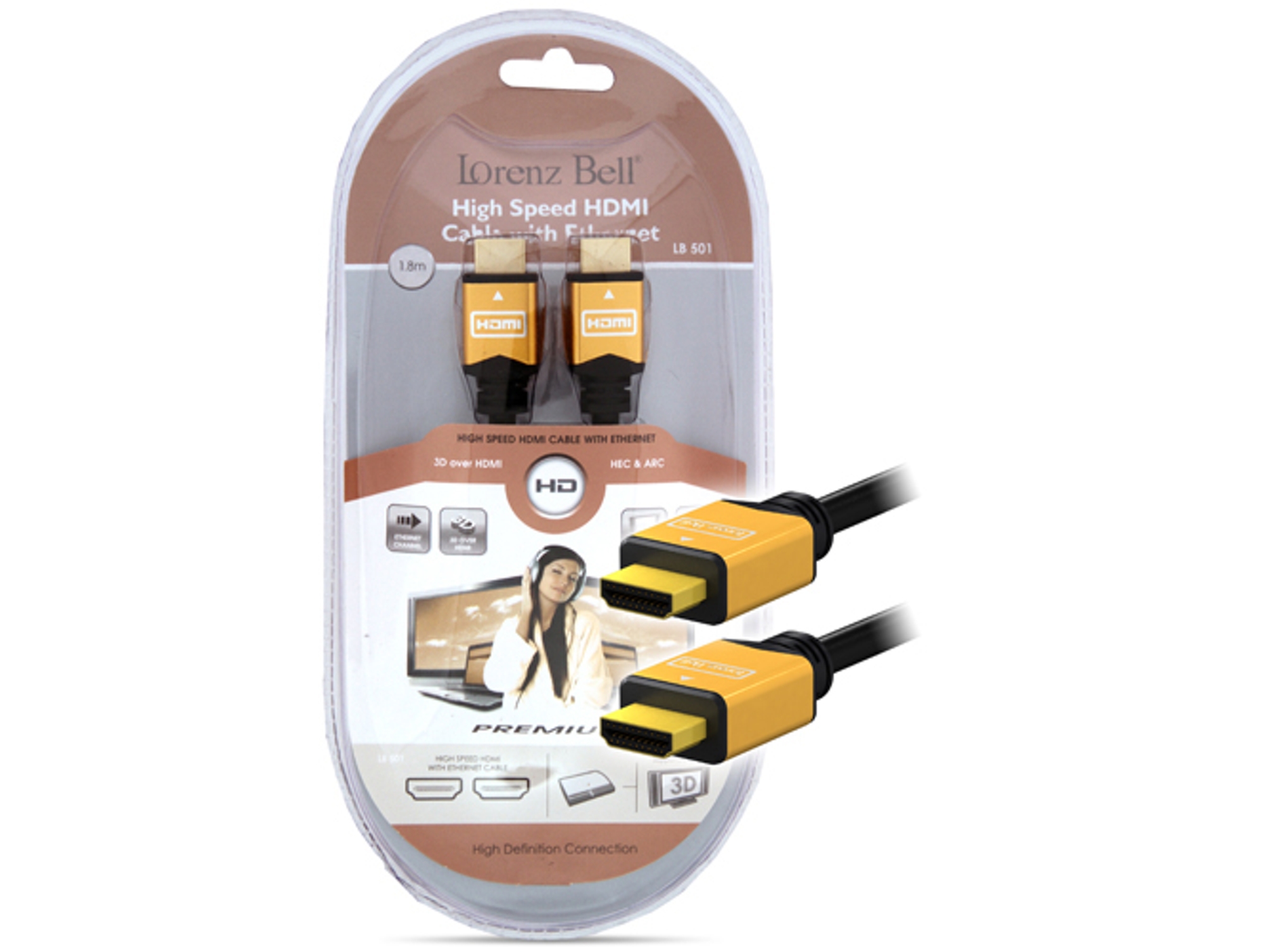 Cable LORENZ BELL Premium LB501 (HDMI - Macho-Macho - 1.8)