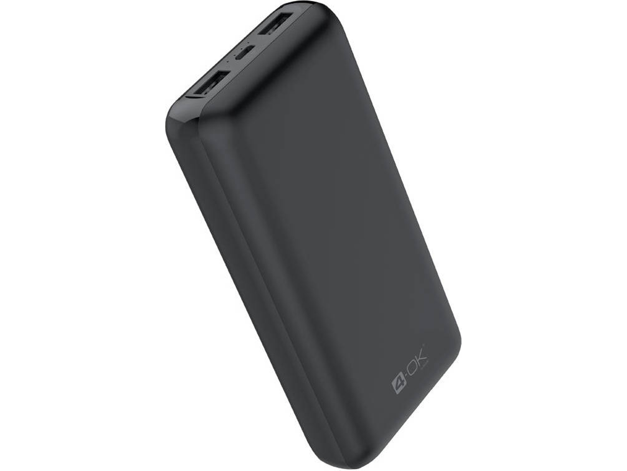 Powerbank 4-OK PWB20B (20000 mAh - 2 USB - MicroUSB - Negro)
