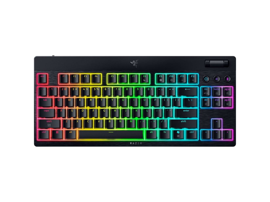 Teclado RAZER BlackWidow V4 Low-Profile Tenkeyless HyperSpeed (Mecânico - Inglês - Yellow Switch) 