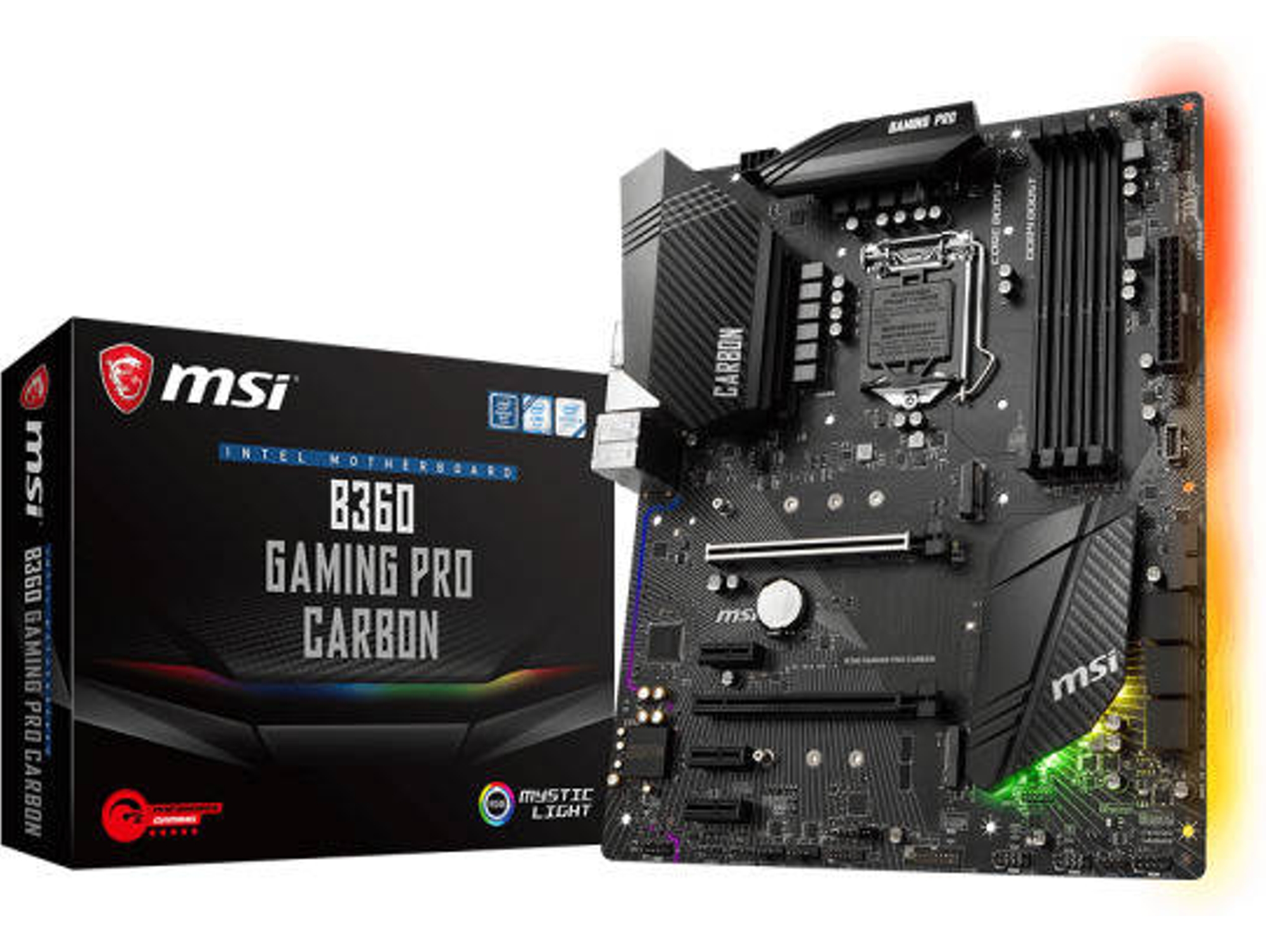 Placa Base MSI B360 GAMING PRO CARBON (Socket LGA 1151 - Intel B360 - ATX)