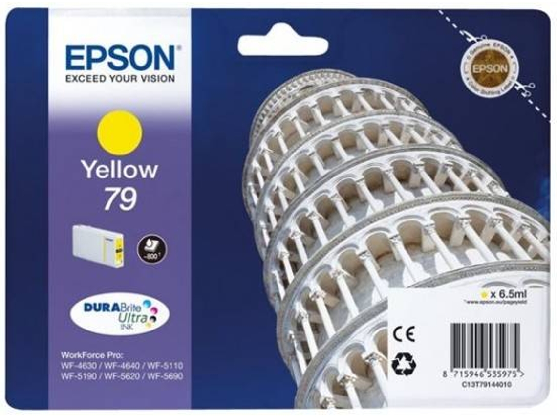 Cartucho de tinta original EPSON 79, Torre de Pisa 6,5 ml, Amarillo, L, C13T79144010, T7914