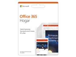 Software MICROSOFT Office 365 Home (6 Dispositivos - 1 Año - PC y Mac)