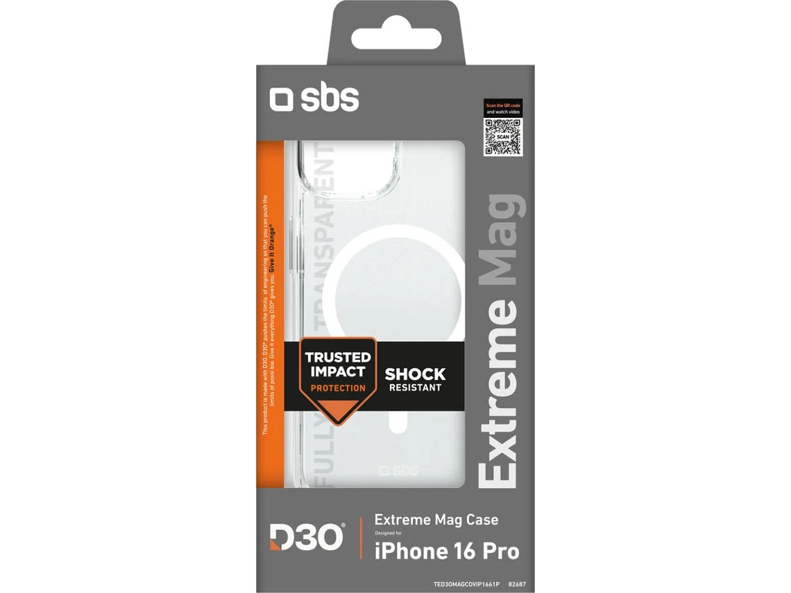 Funda SBS Extreme MagSafe iPhone 16 Pro (Transparente)