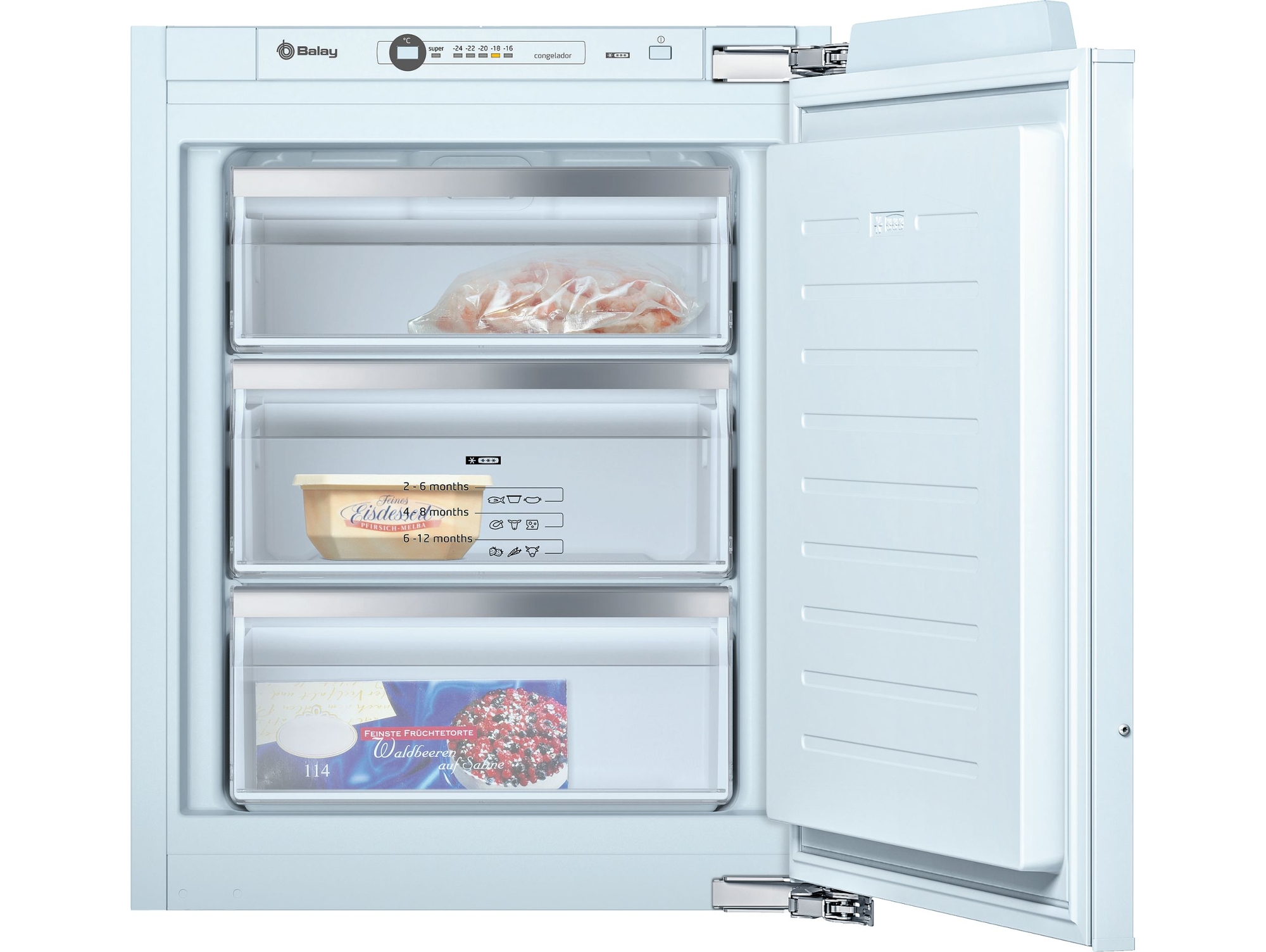 Congelador Vertical Integrable BALAY 3GI1047S (Estático - 71.2 cm - 72 L - Blanco)