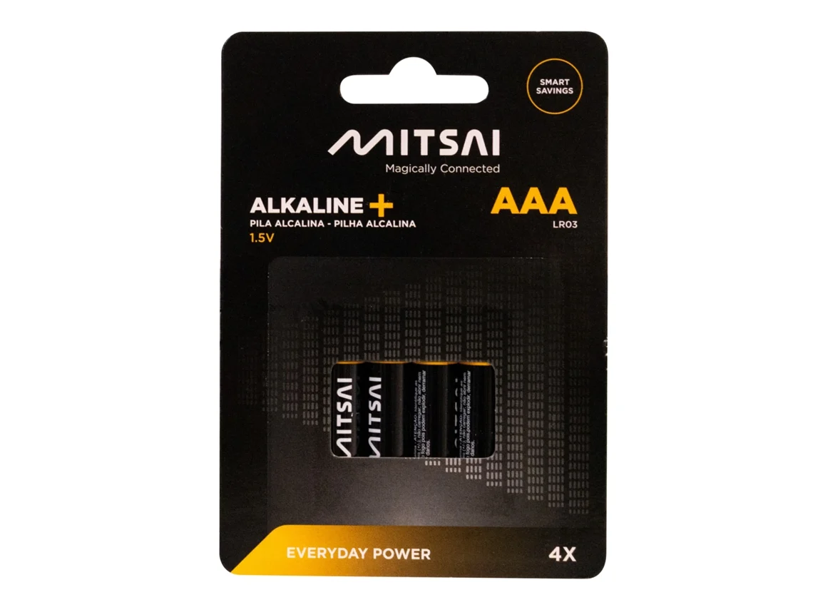 Pilas Alcalinas MITSAI Aaa Lr3 X4 | Worten Canarias