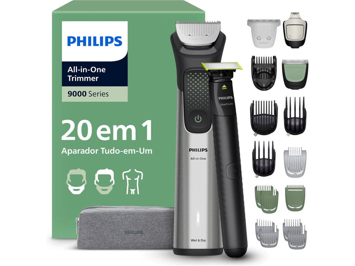 Recortadora Multifunciones PHILIPS MG9557/15 (Autonomía: 120 min - Batería - Plateado)  
