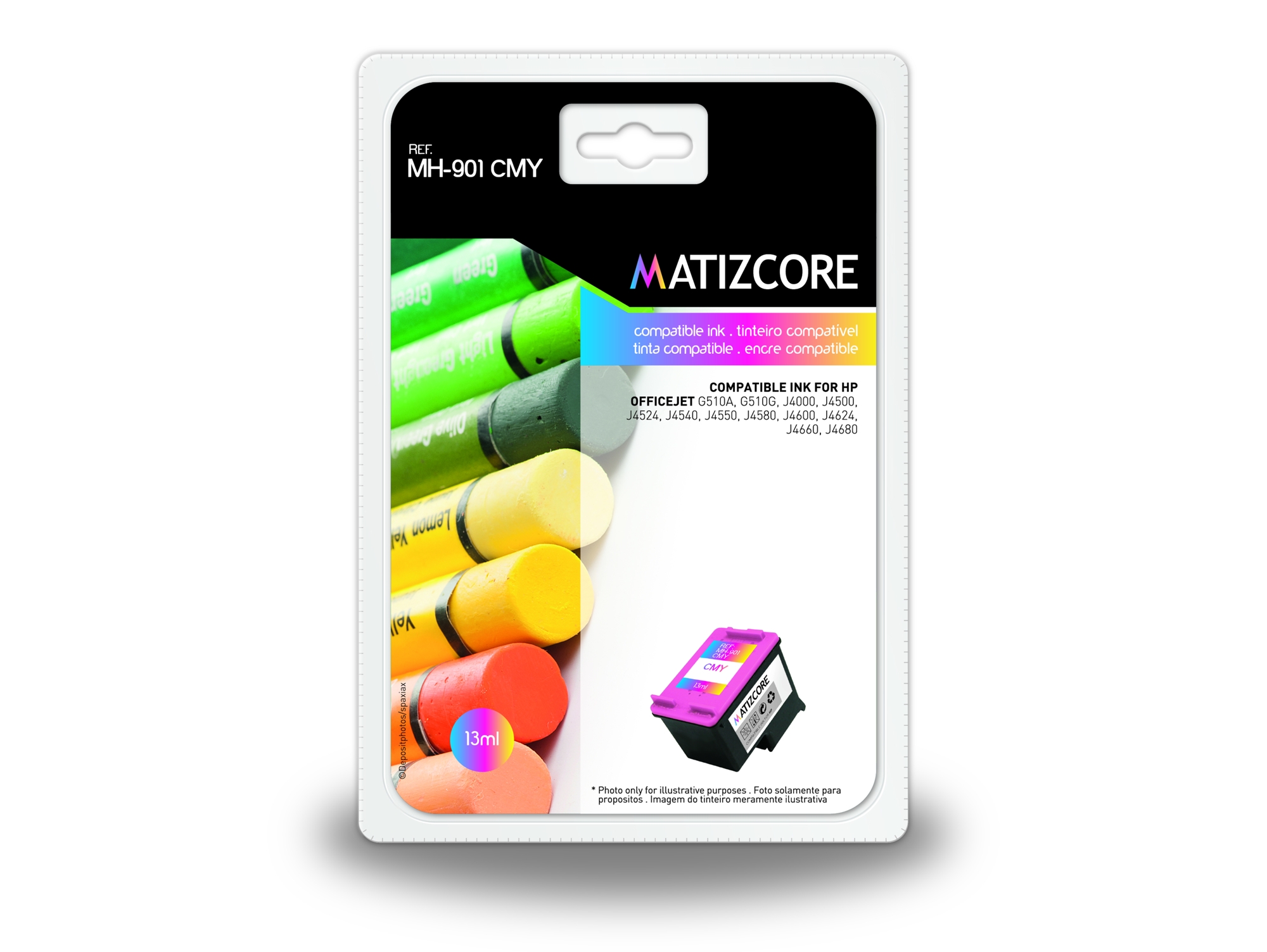 Cartucho de tinta MATIZCORE HP 901 Tricolor