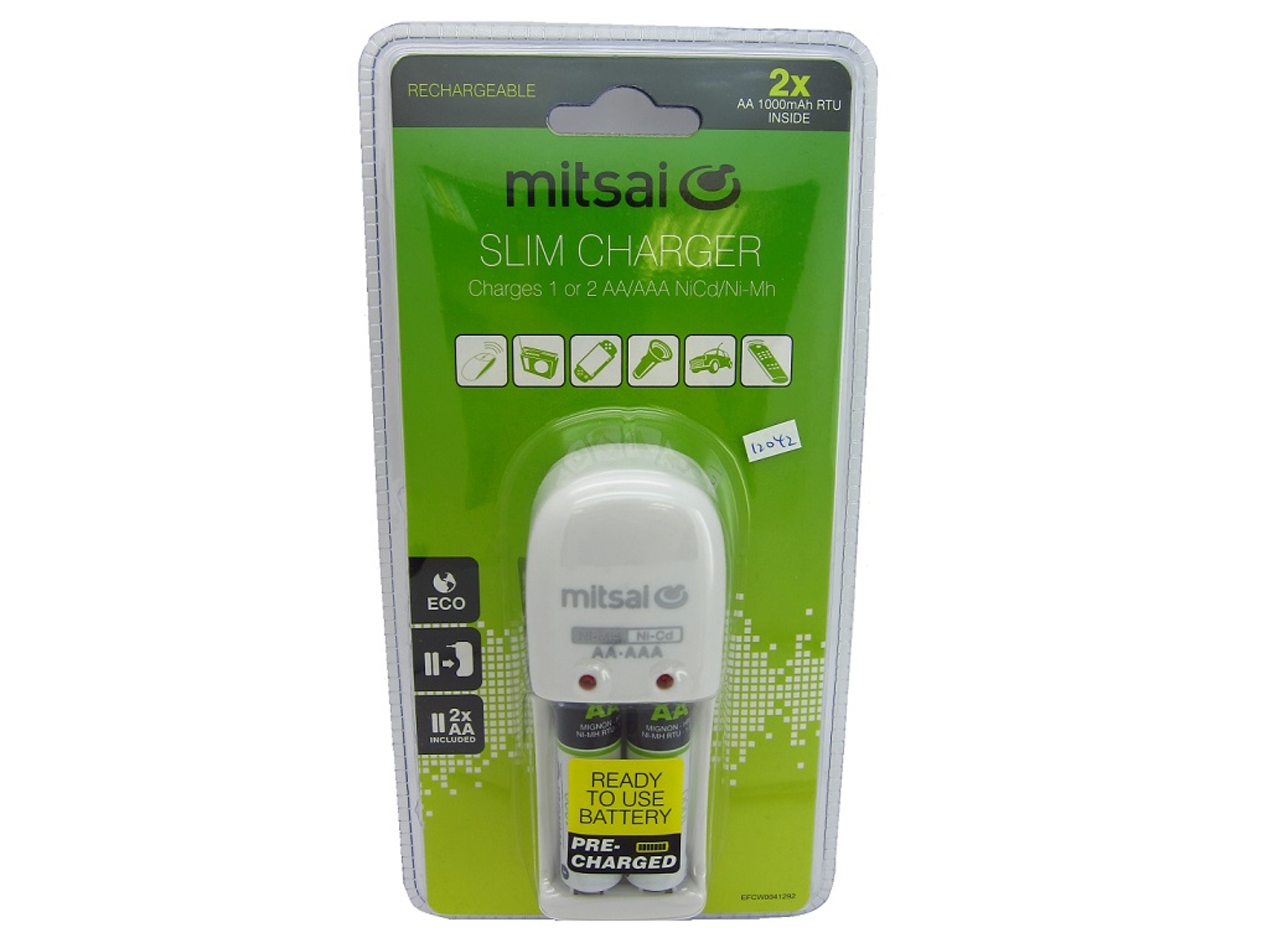 Cargador Pilas MITSAI OVERNIGHT + 2 Pilas 2xAA