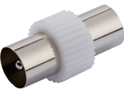 Adaptador VIVANCO Coaxial Doble M (Blanco)