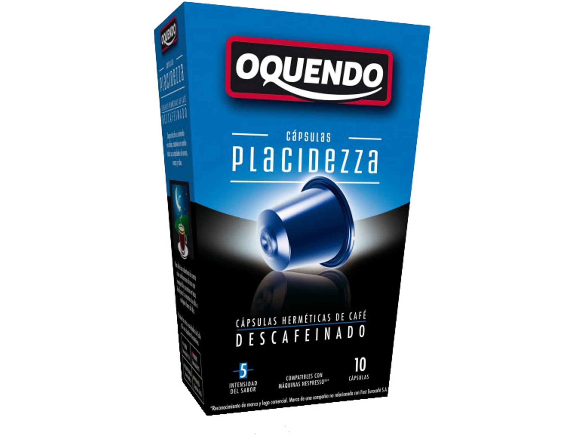Cápsulas Café OQUENDO Placidezza DesCafeinado