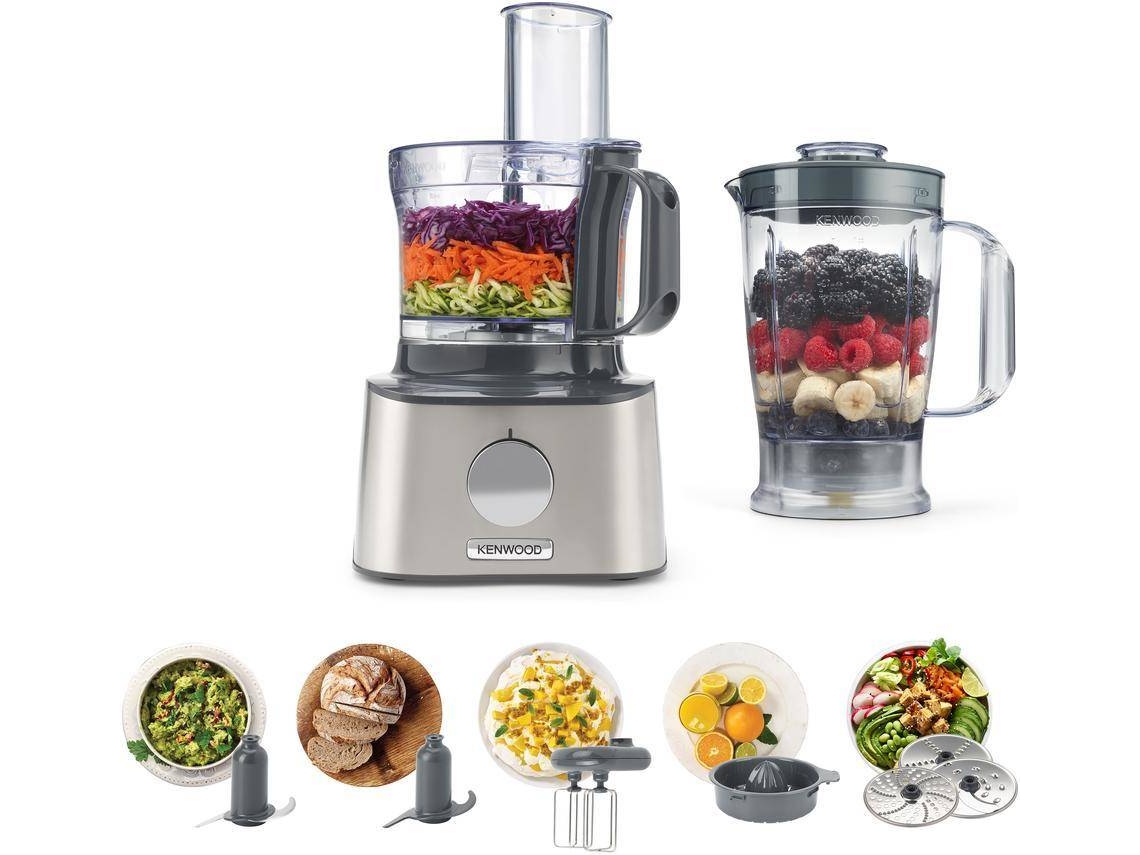 Procesador de Alimentos KENWOOD MultiPro Compact FDM301SS (2,1 L - 800 W - 9 accesorios)