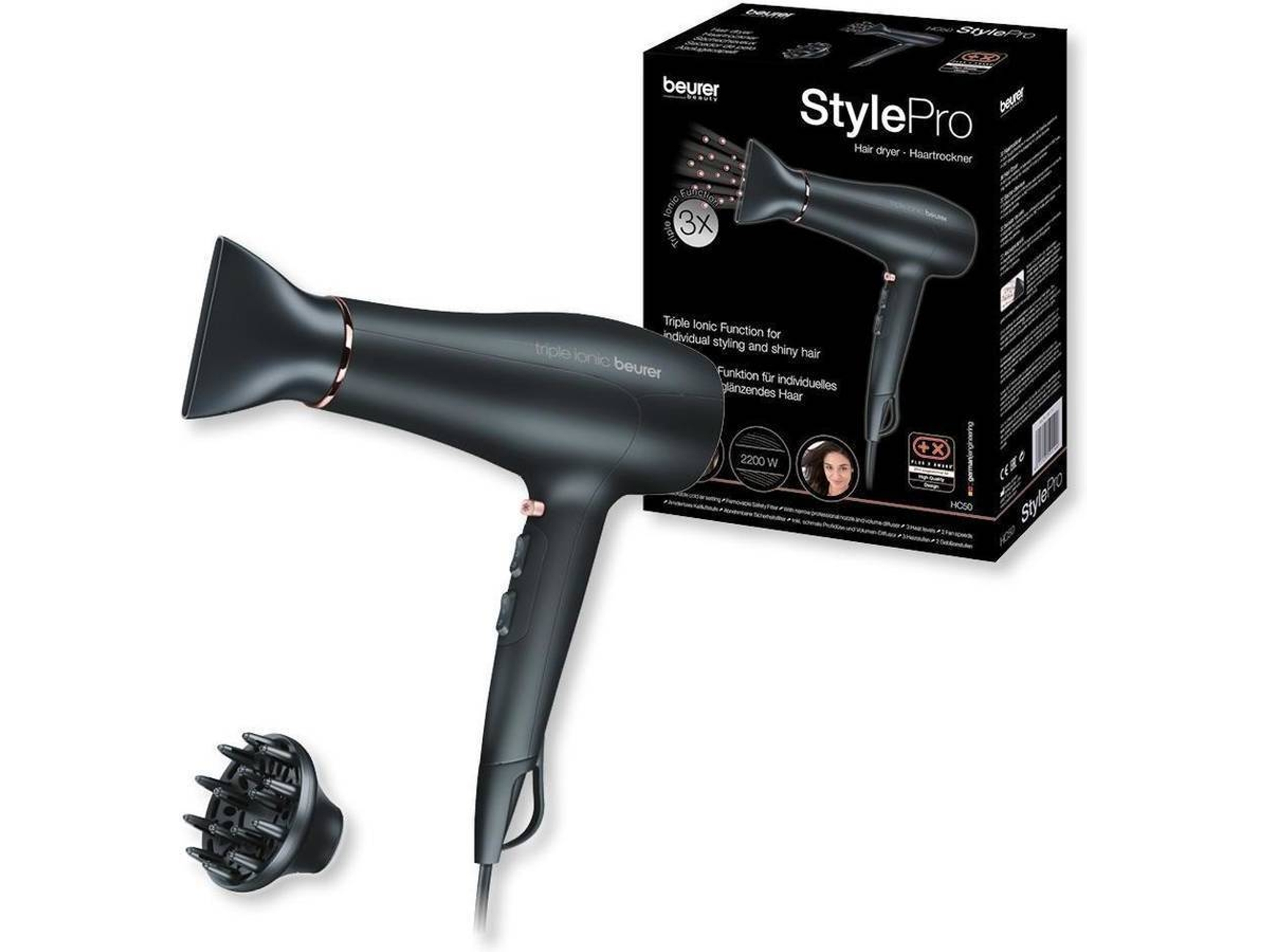 Secador de Pelo iónico BEURER HC50 (Caja Abierta)