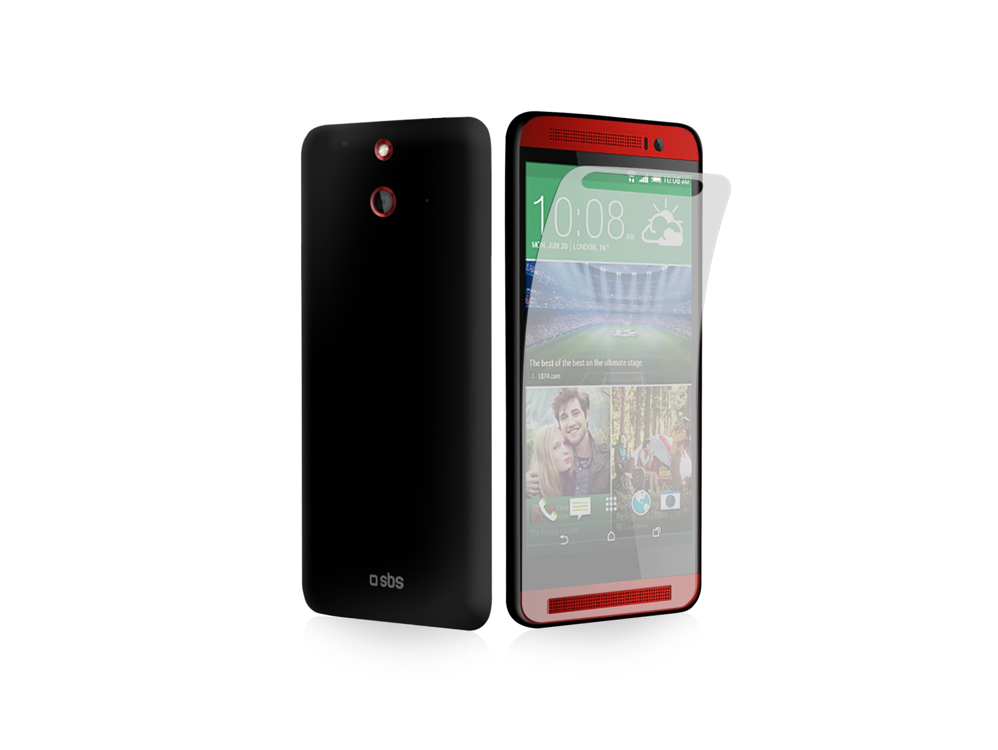 Carcasa y Protector de Pantalla HTC One E8 Ace SBS Aero Negro