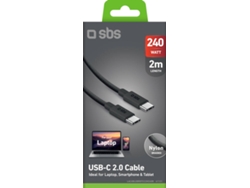 Cable SBS USB-C (USB-C - 240 W - 2 m - Negro)