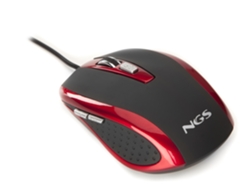 Ratón NGS RedTick (Cable USB - Casual - 800 dpi - Rojo)