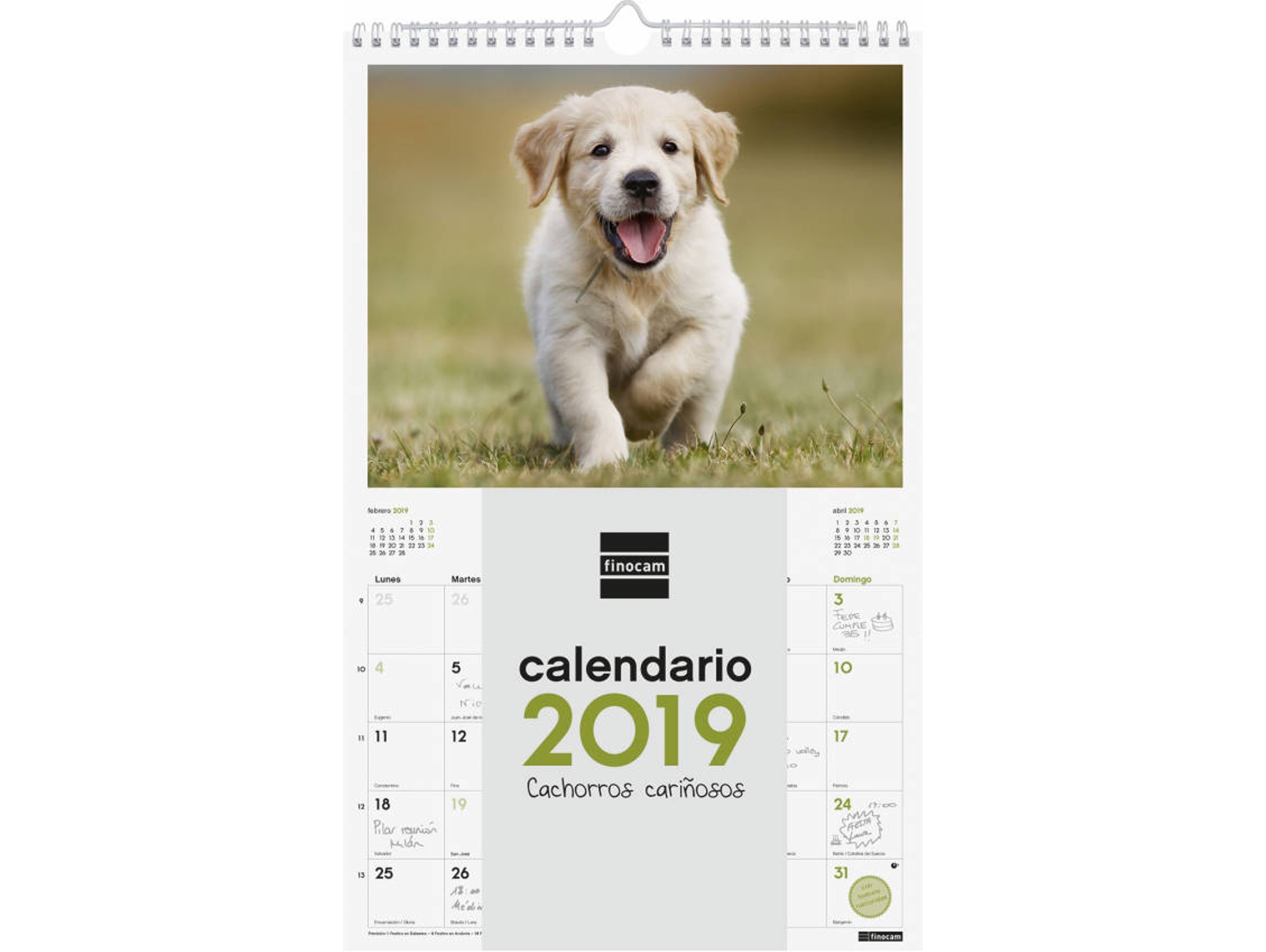 Calendario FINOCAM Cachorros 2018/2019 (40 x 25 x 0.5 cm - Vista: Mensal)