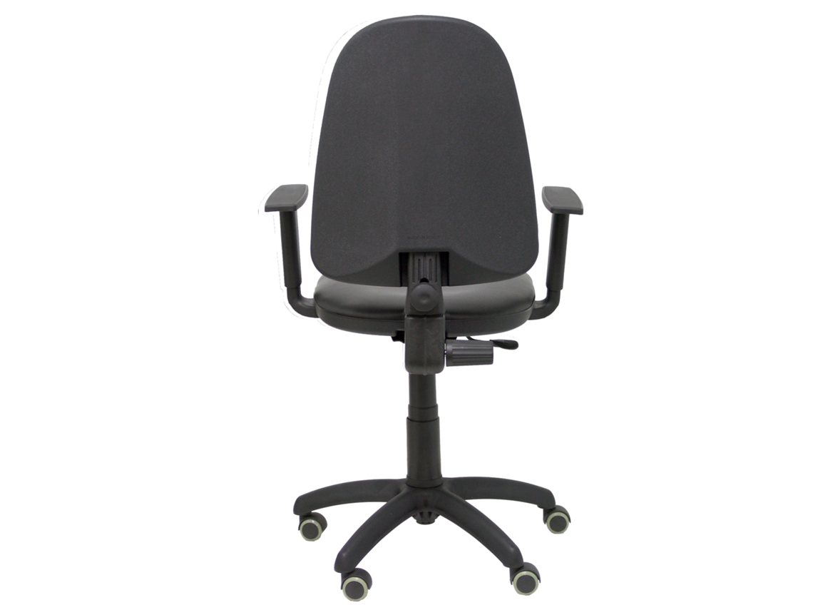 Silla de Escritorio Operativa PIQUERAS Y CRESPO Ayna Negro con ruedas de parqué (Brazos regulables - Similpiel - Ruedas Parquet)