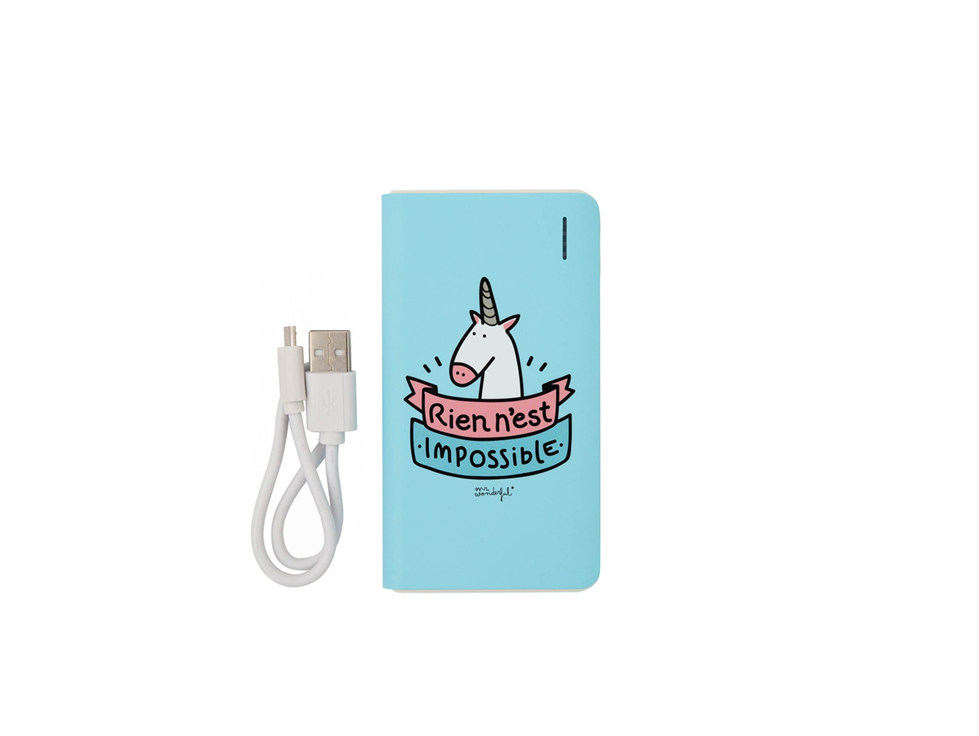 Powerbank MR. WONDERFUL Unicornio (6000 mAh - 2 USB - MicroUSB - Azul)