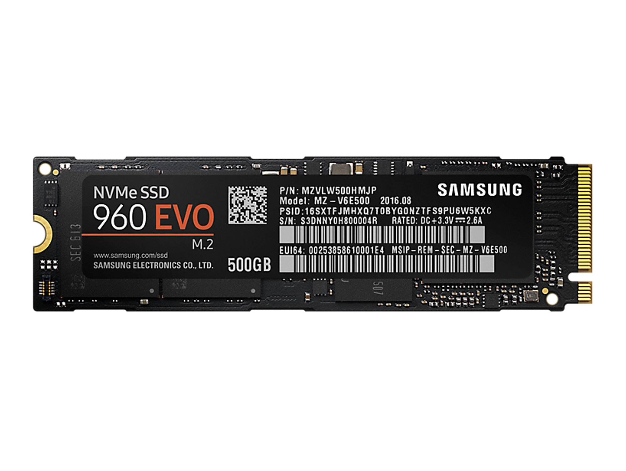 Disco SSD Interno SAMSUNG 960 EVO 500GB (1 TB - M.2 PCI-Express - 3200 MB/s)