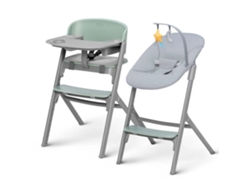 Trona 4 en 1 Kinderkraft LIVY + CALMEE con hamaca elevada, asiento regulable y diseño minimalista Verde