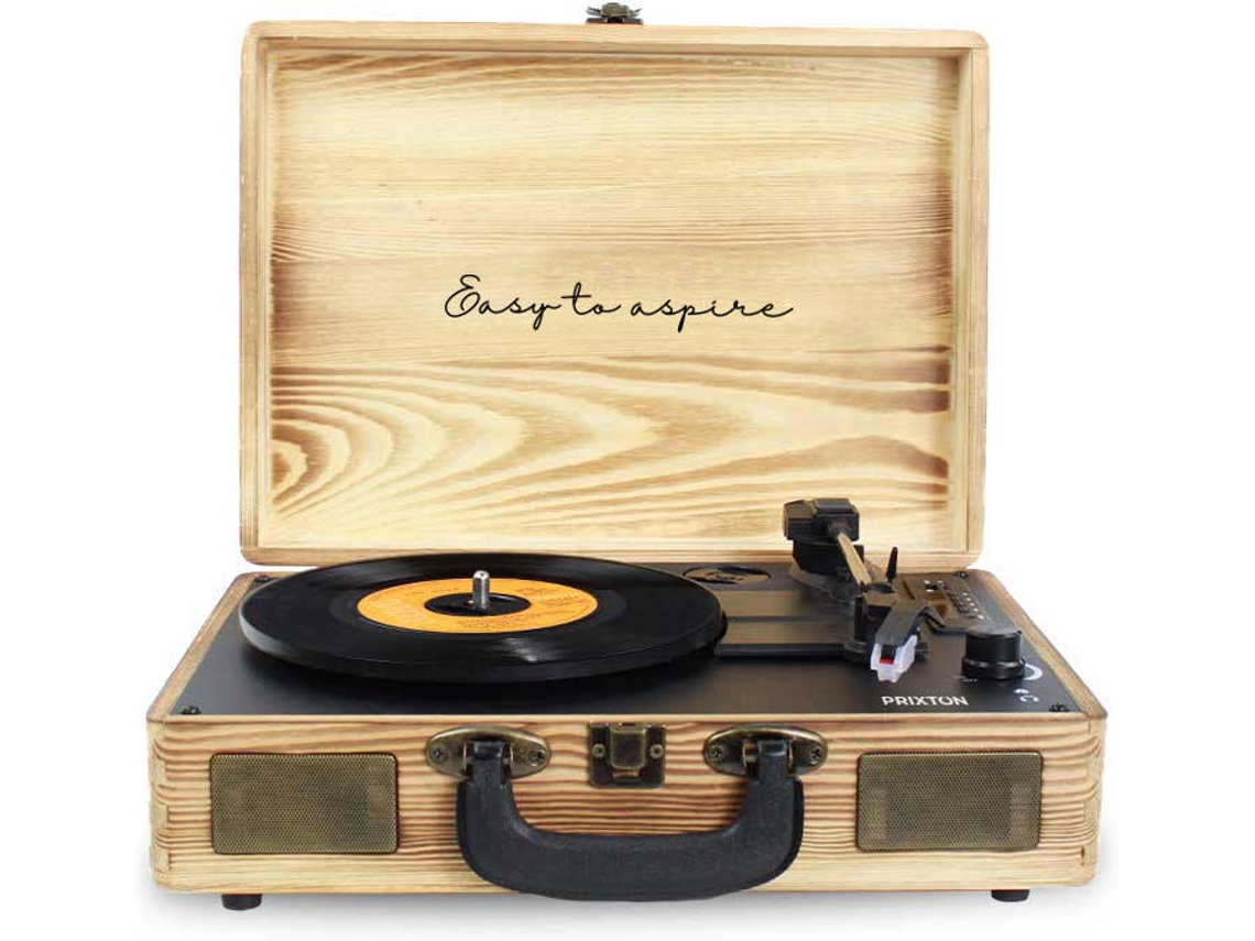 Tocadiscos PRIXTON VC400 Madera (Manual Velocidad: 33 1/3 45
