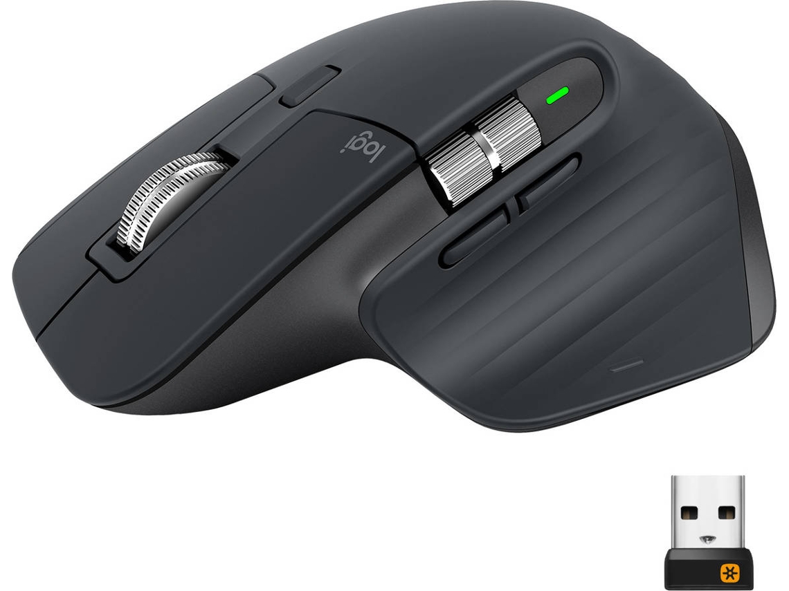Ratón LOGITECH MX Master 3 (Bluetooth - Pro - 4000 dpi - Gris sideral)