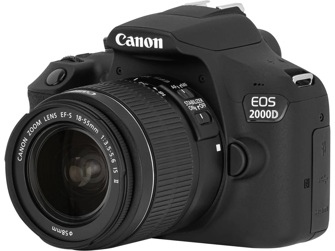 Kit Cámara Réflex CANON 2000D 18-55IS + 16GB + Funda (24.1 MP - ISO: 100 a 6400 - Sensor: APS-C)