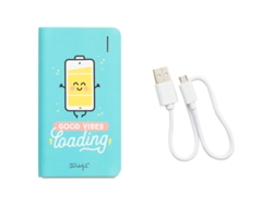 Powerbank MR. WONDERFUL Good Vibes (6000 mAh - 2 USB - MicroUSB - Azul)